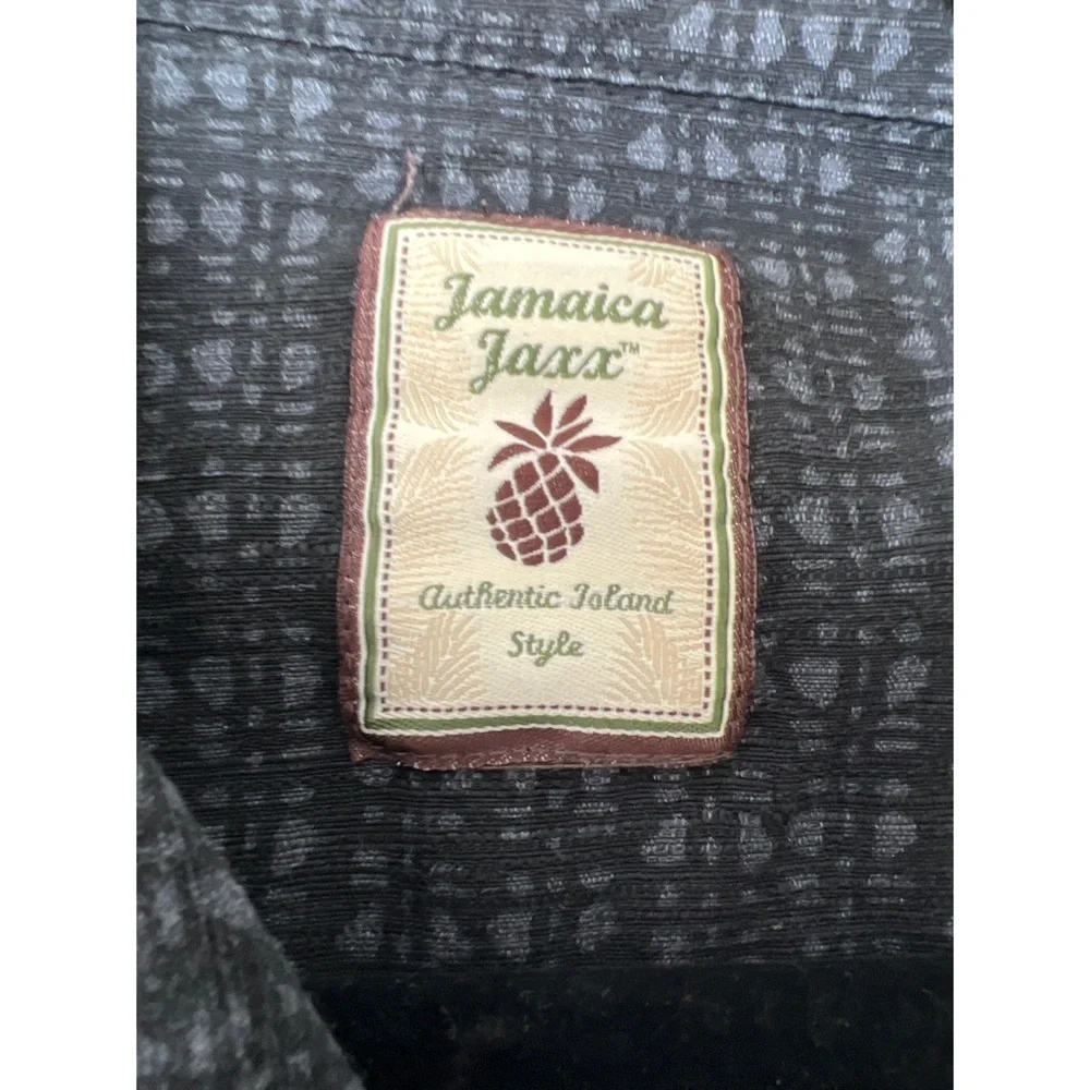 Jamaica JAXX 100% SILK SHORT SLEEVE BLACK PALMS SHIRT - SIZE XL - Picture 3 of 7
